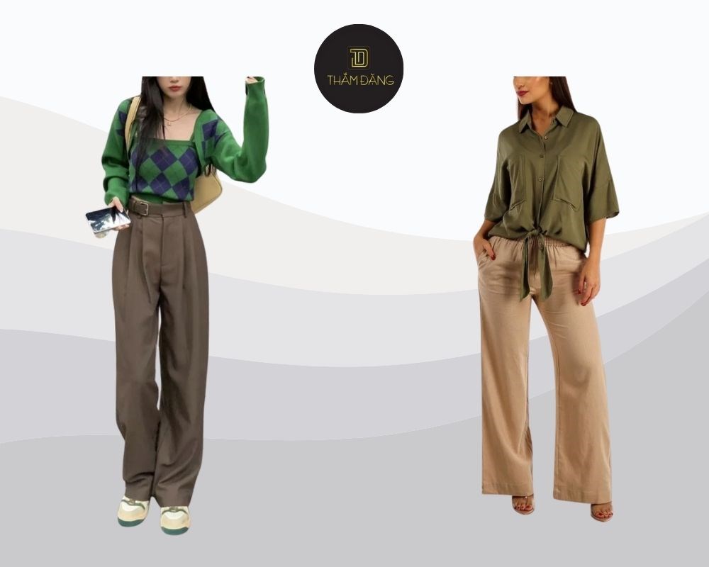 quần nâu phối áo màu gì đơn giản
