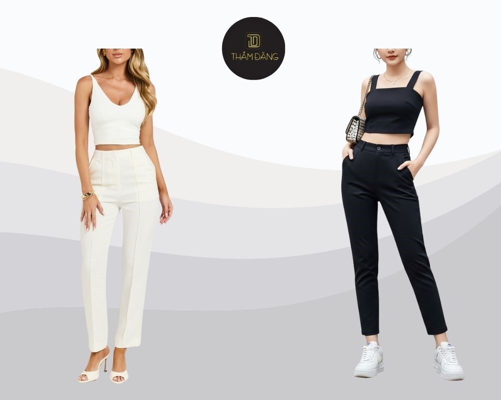 Tự tin khoe dáng cùng crop top và quần ống côn cho ngày năng động cá tính