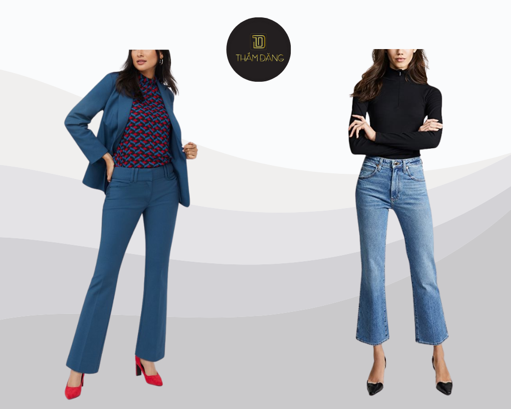 Quần bootcut tôn dáng nhẹ nhàng giúp đôi chân trông dài và thanh thoát hơn.