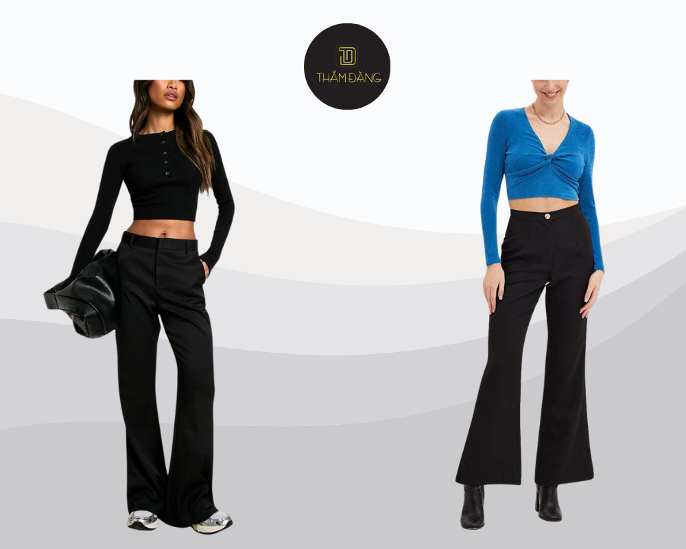 Tôn dáng hiệu quả với quần ống loe và croptop ôm sát đầy cuốn hút.