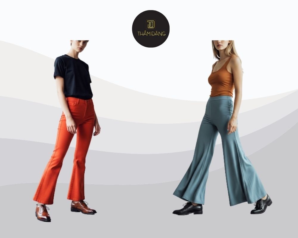 Giày oxford phối quần ống loe tạo vẻ cổ điển, tinh tế, đặc biệt khi kết hợp cùng sơ mi hoặc áo body