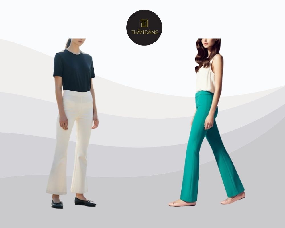 Giày búp bê phối quần ống loe tạo cảm giác nhẹ nhàng, đơn giản, thoải mái cho cả công sở và dạo phố