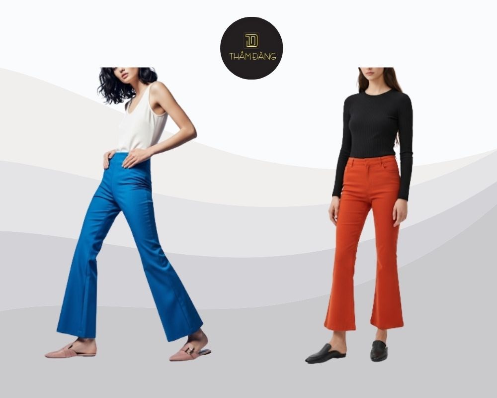Quần ống loe mang giày gì? Hãy thử với giày mules, giày sục và dép cao gót