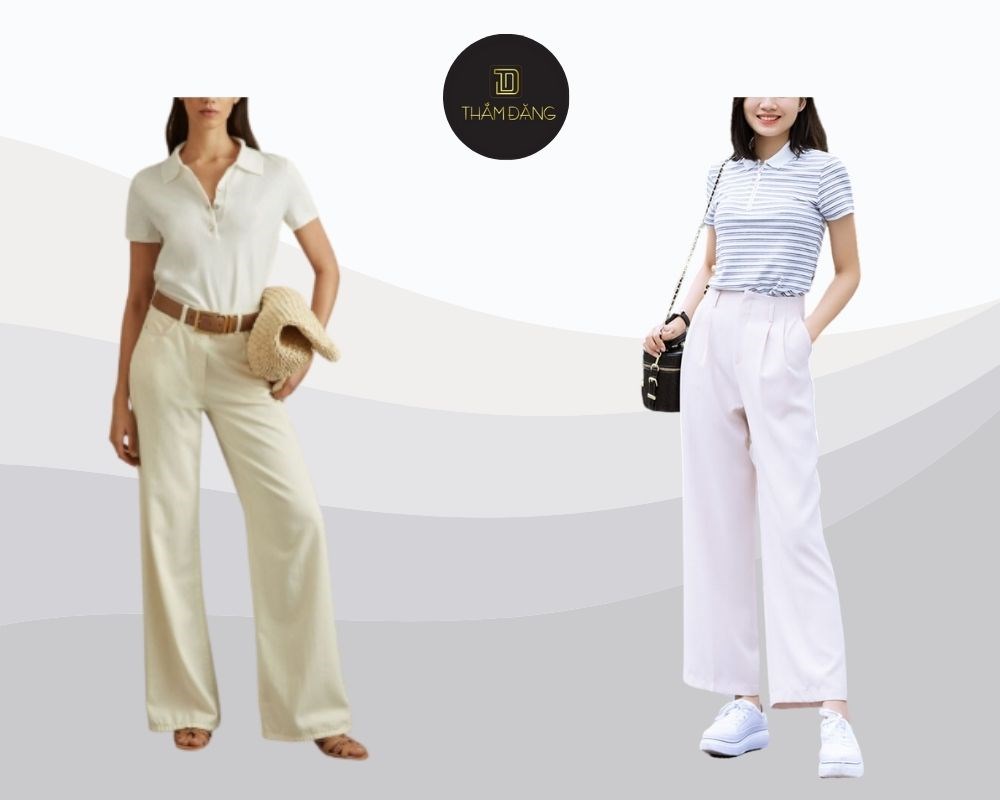 quần ống loe mặc với áo gì trẻ trung