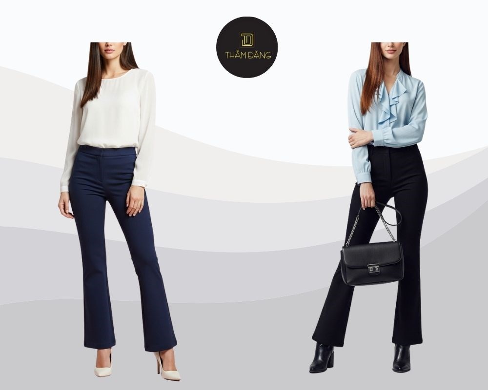 quần ống loe mặc với áo gì phù hợp