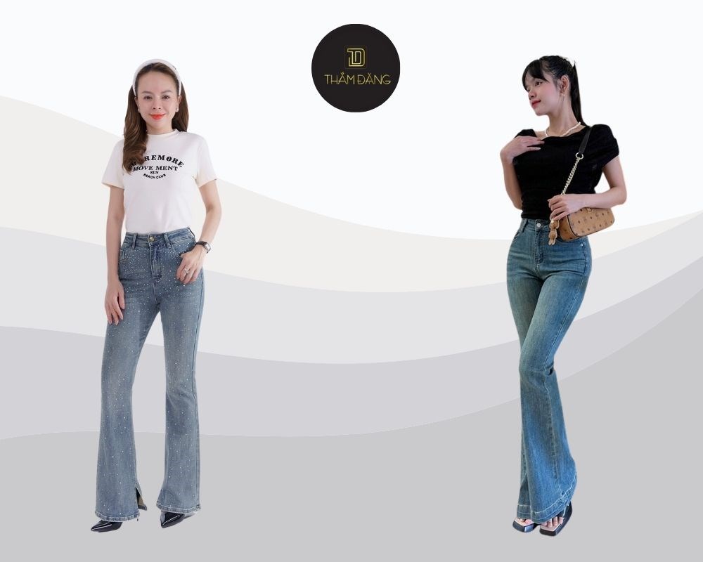 quần ống loe mặc với áo gì thời trang