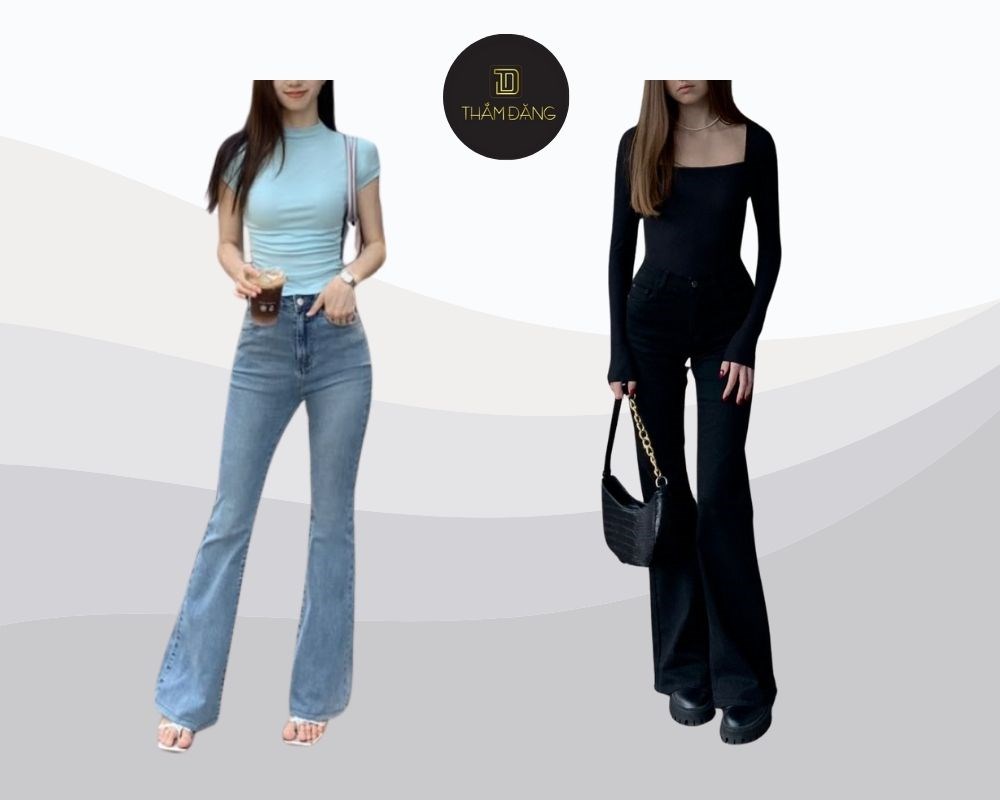 Tạo sự cân bằng hoàn hảo giữa hiện đại và quyến rũ với quần ống loe và áo dáng ôm