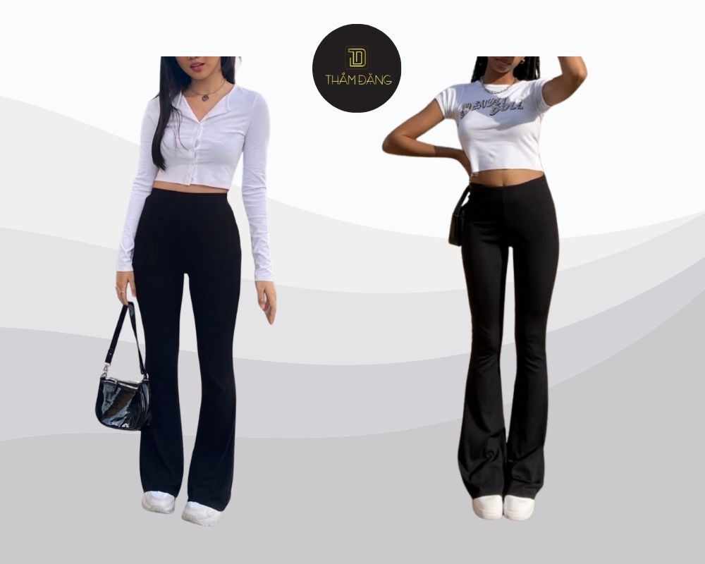 Phong cách trẻ trung và quyến rũ khi kết hợp quần ống loe cạp cao với áo croptop – lựa chọn tuyệt vời cho những ngày hè