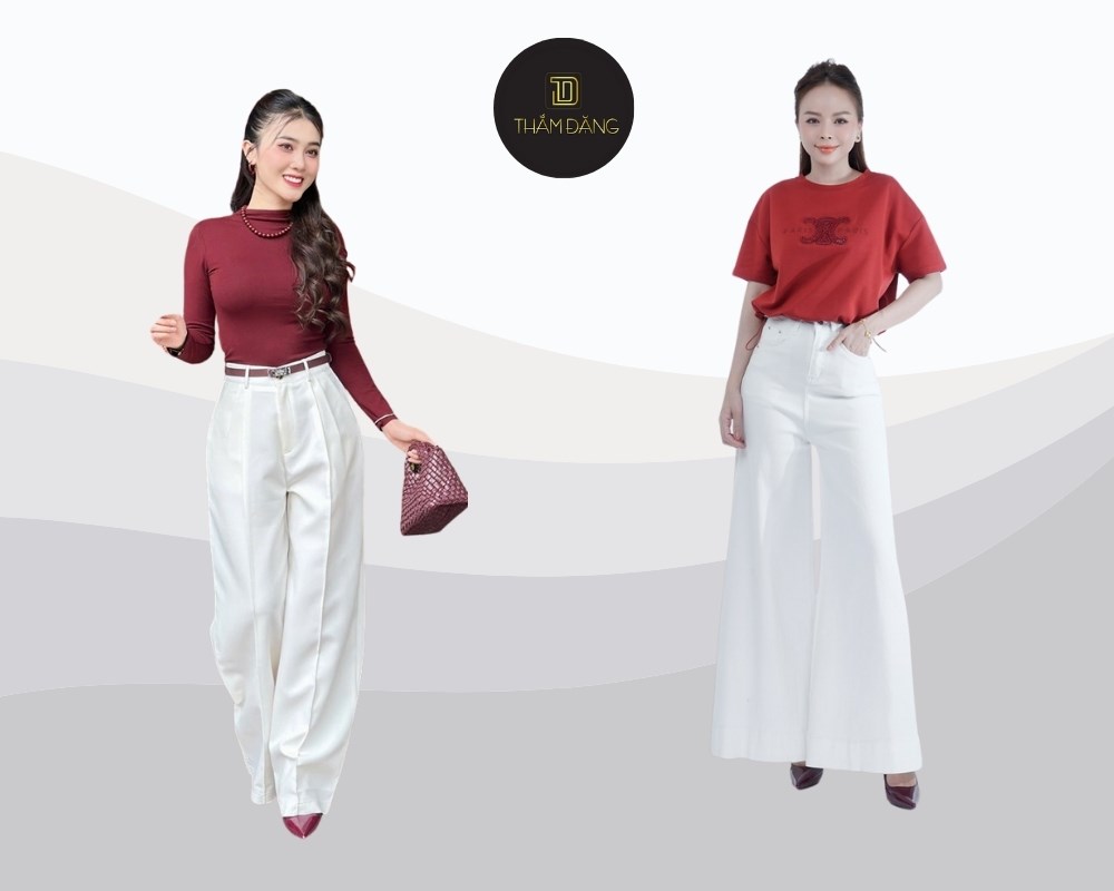 Quần trắng ống rộng mang đến vẻ trang nhã, nữ tính, trẻ trung và dễ dàng phối đồ cho nhiều hoàn cảnh
