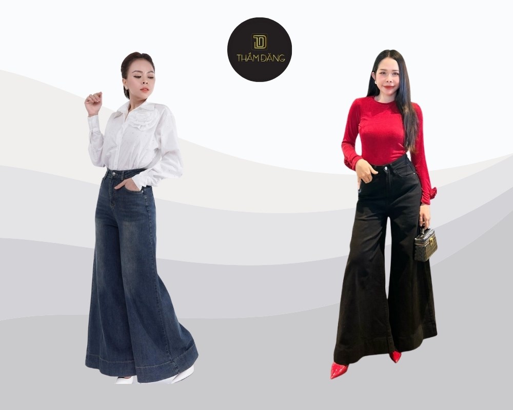 Quần jeans ống rộng kết hợp sự trẻ trung, năng động và lịch sự