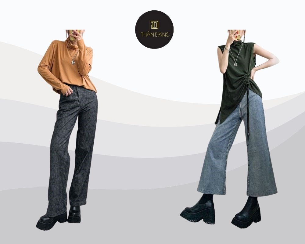 quần ống rộng đi giày gì mùa lạnh