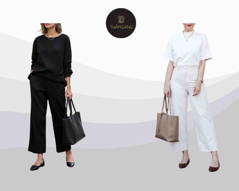 quần ống rộng đi giày gì chuẩn trend