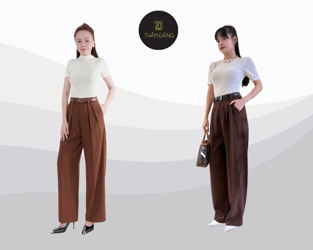 Quần lửng nữ ống rộng và áo thun tạo nên phong cách trẻ trung, năng động và cực kỳ thoải mái