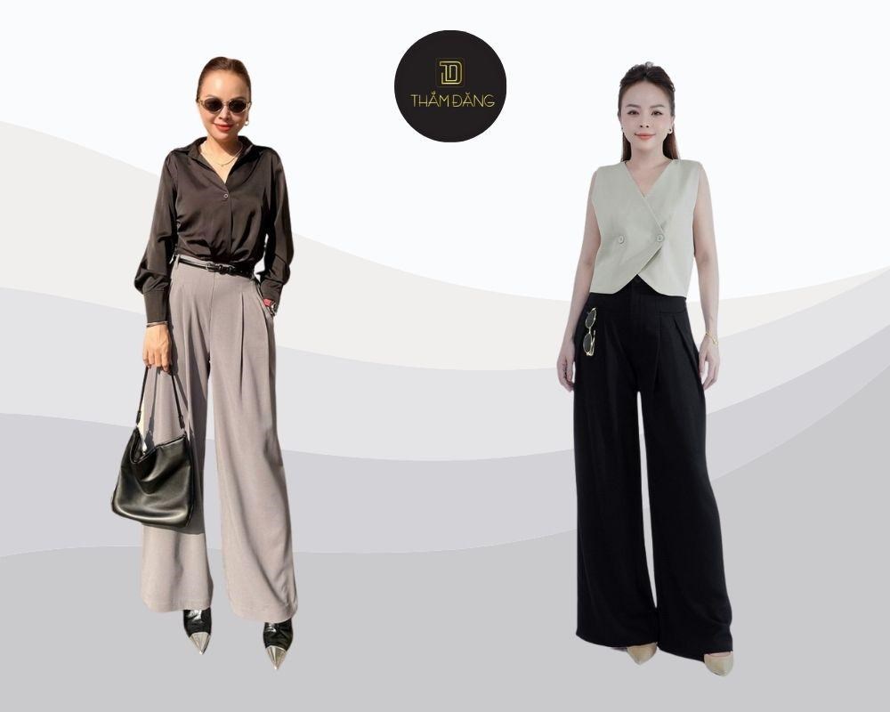 Quần tây ống rộng mang đến vẻ ngoài chuyên nghiệp, sang trọng, lý tưởng cho môi trường công sở