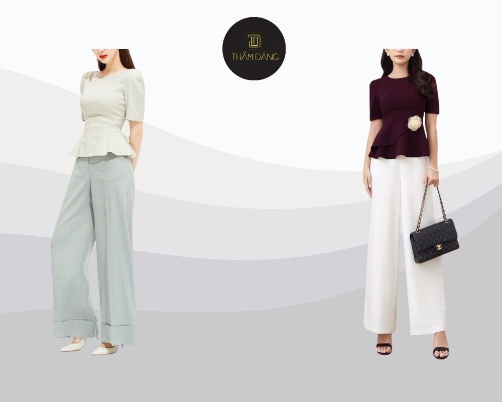 mẫu quần ống rộng suông đẹp