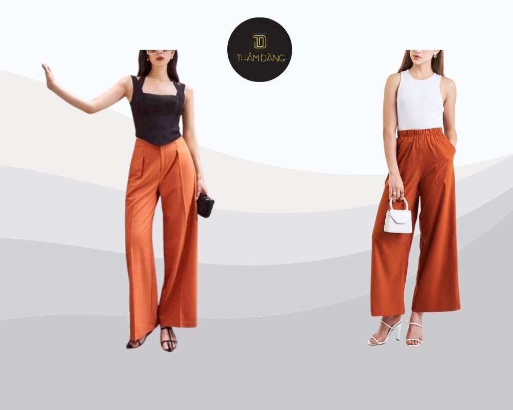 các mẫu quần ống suông lưng thun đẹp