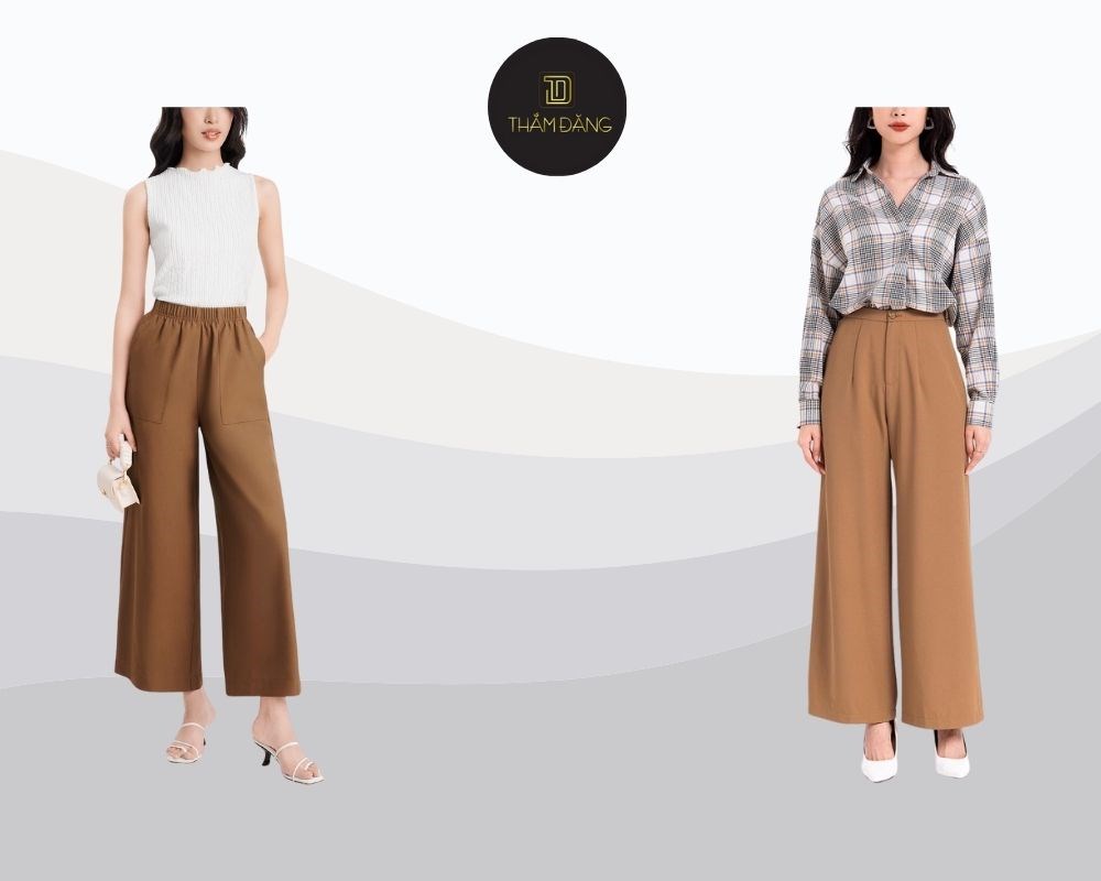quần ống suông lưng thun phong cách thanh lịch