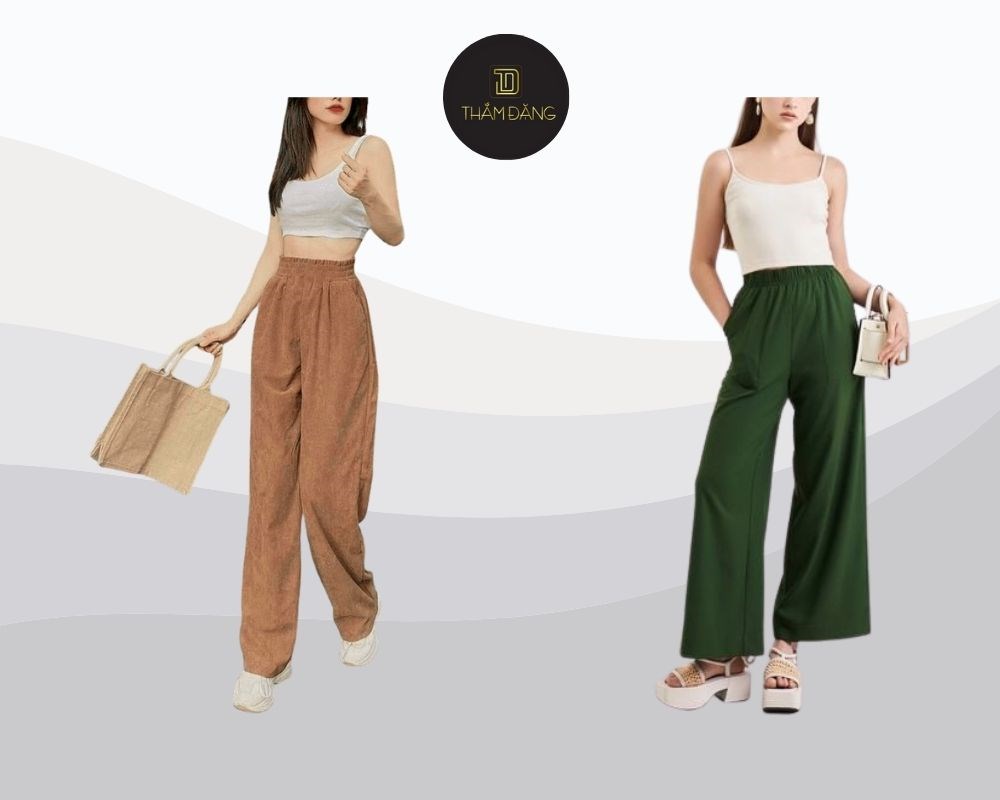 set đồ quần ống suông lưng thun 