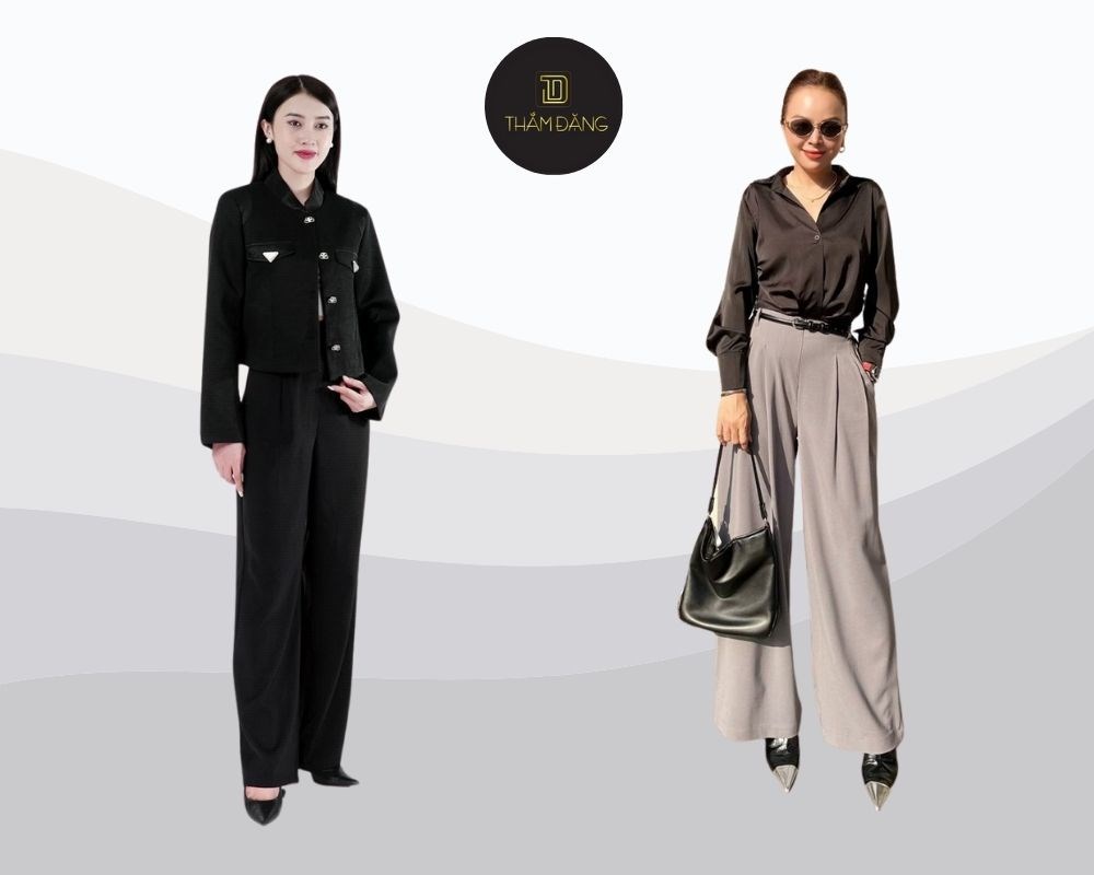 Thanh lịch và chuyên nghiệp với quần tây ống suông kết hợp áo sơ mi hoặc blazer – set đồ công sở chuẩn đẹp