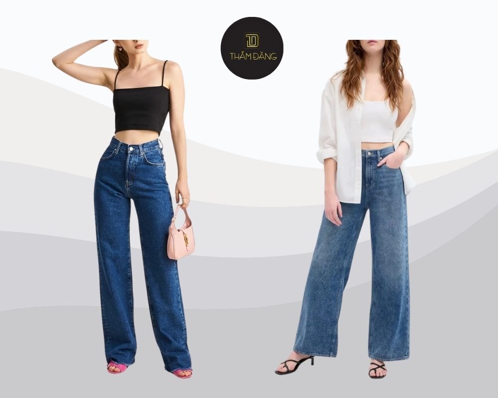 Stlye phóng khoáng với quần jeans ống suông rách kết hợp cùng áo tank top hoặc áo hai dây