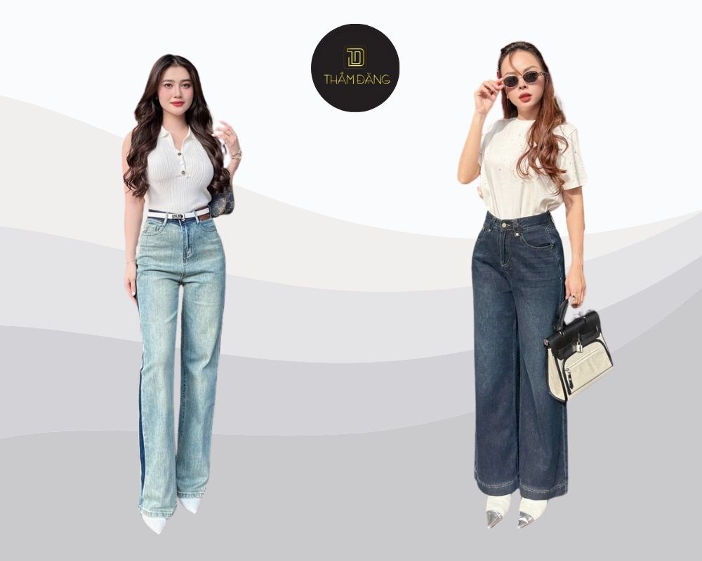 Outfit hoàn hảo với quần jeans ống suông lưng cao, kết hợp dễ dàng từ công sở đến những buổi dạo phố