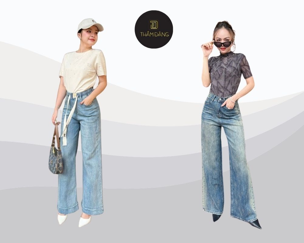 Phong cách đơn giản nhưng cực kỳ phong cách với quần jeans ống suông lưng thun và áo thun basic