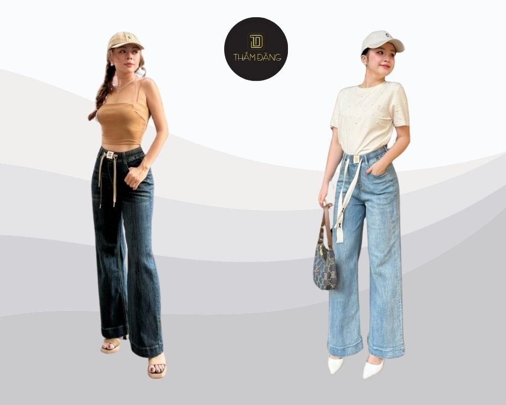 Thoải mái tối đa với quần jeans ống suông lưng thun, kết hợp dễ dàng với nhiều loại áo, phù hợp cho những ngày bận rộn