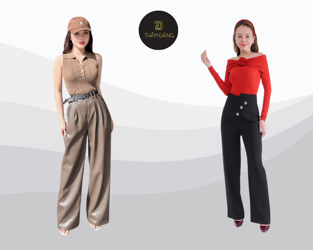 Quần tây lưng cao ống đứng giúp tạo hiệu ứng kéo dài đôi chân hoàn hảo