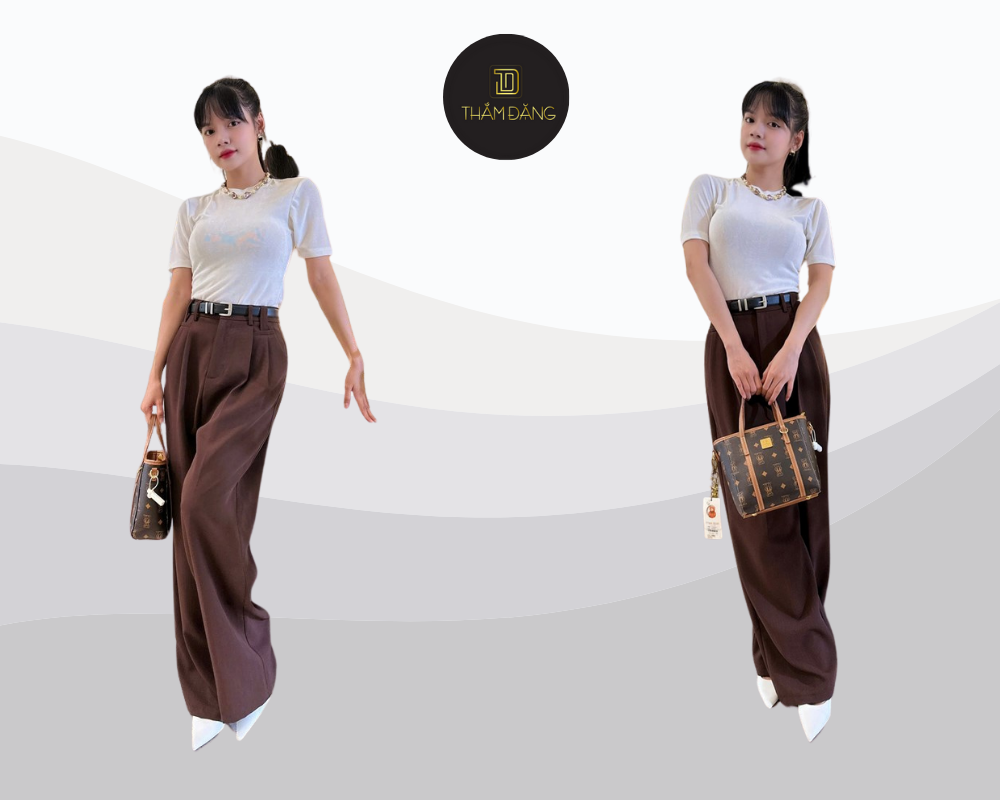 Vừa thoải mái, vừa sang trọng cùng quần tây suông cạp cao