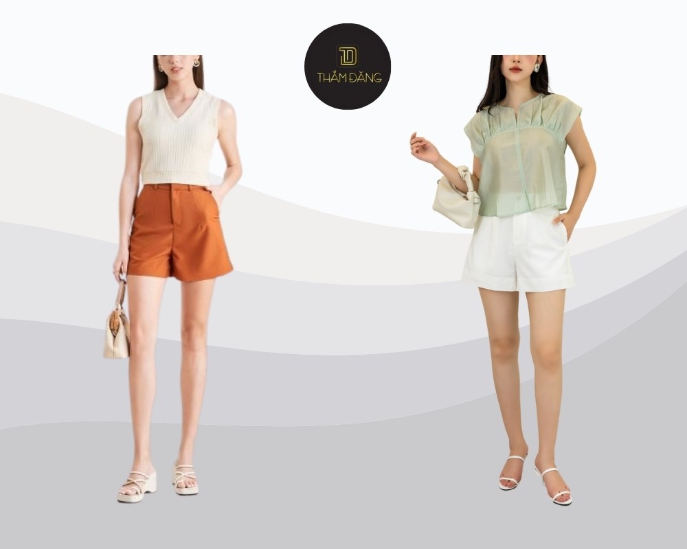 Set áo croptop và quần short ống rộng tạo phong cách cá tính, tôn eo và che khuyết điểm hiệu quả
