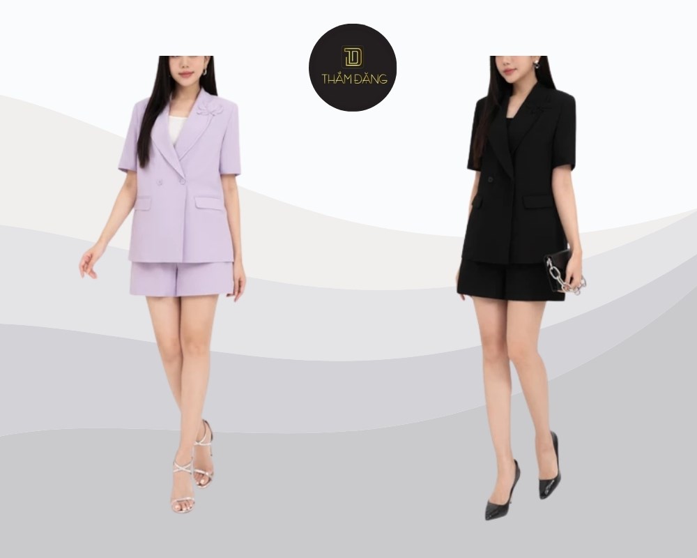 Áo blazer kết hợp quần short ống rộng tạo phong cách cá tính, nữ tính và thanh lịch