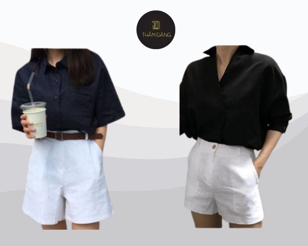 Mix quần short kaki trắng cùng áo sơ mi oversize là sự kết hợp hoàn hảo giữa nét thanh lịch và phóng khoáng, tạo nên set đồ hài hòa, nhẹ nhàng nhưng không kém phần sành điệu.