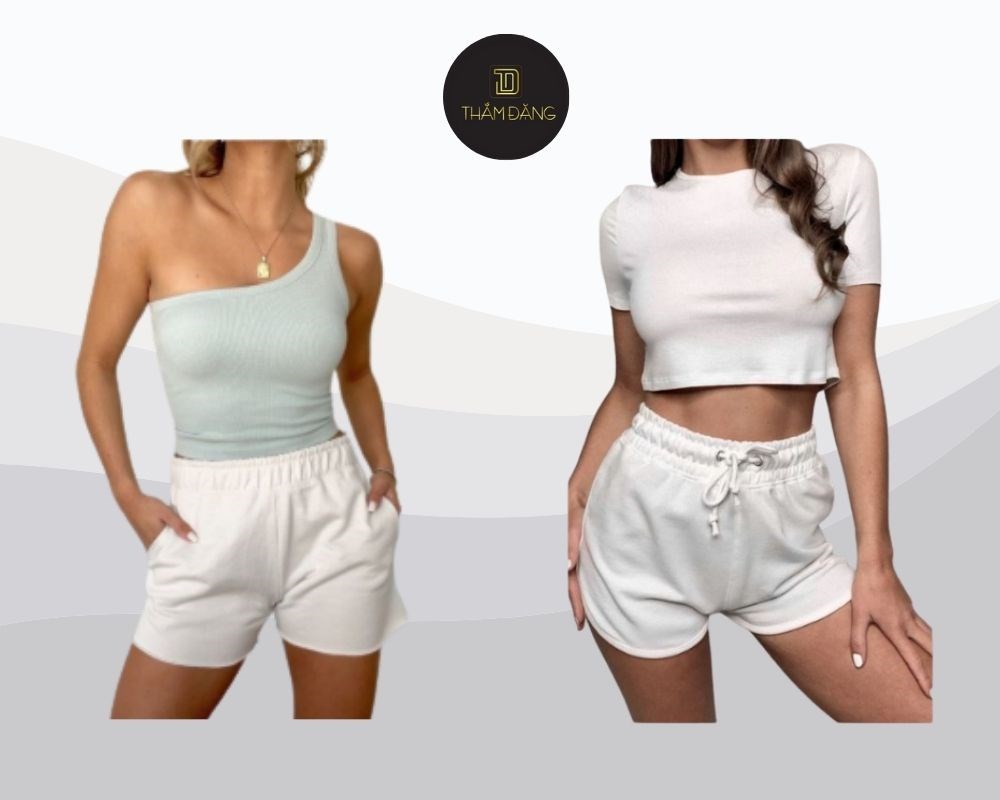 Mix quần short trắng thể thao với áo tank top là lựa chọn hoàn hảo cho những cô nàng yêu thích phong cách khỏe khoắn, năng động và thoải mái vận động cả ngày.