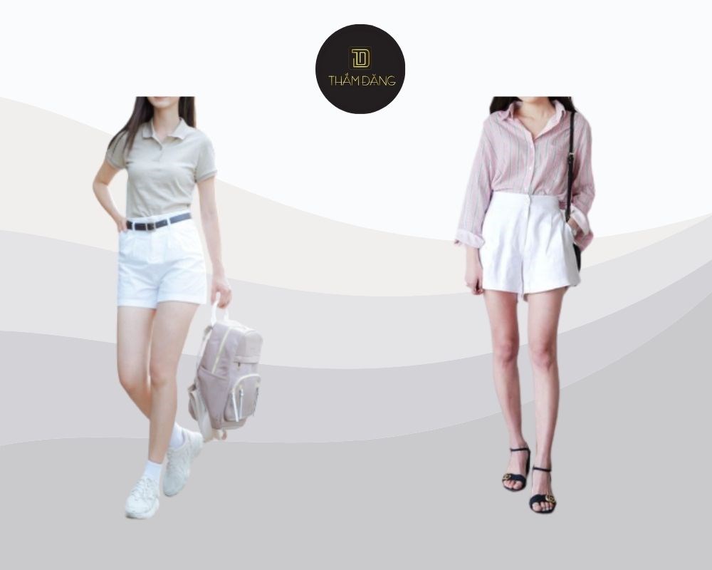 Quần short kaki trắng mang đến vẻ ngoài thanh lịch, trẻ trung và tràn đầy sức sống.