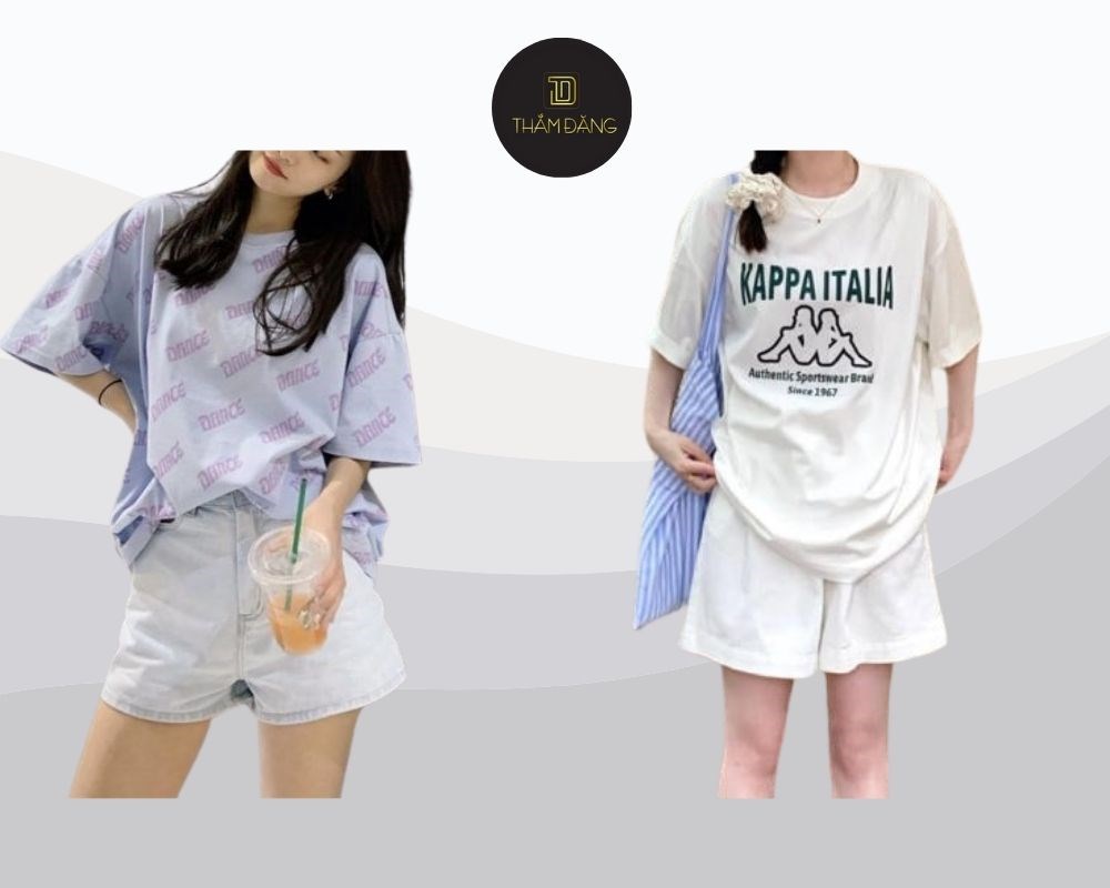 Kết hợp quần short trắng basic với áo phông in hình là cách phối đơn giản, trẻ trung, phù hợp với mọi hoạt động thường ngày và làm nổi bật thiết kế trên áo.