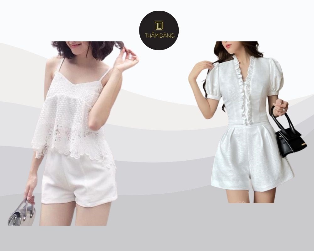 Quần short lụa/satin trắng mang đến vẻ đẹp sang trọng, quyến rũ cho người mặc, mềm mại và mát lạnh khi chạm vào da.