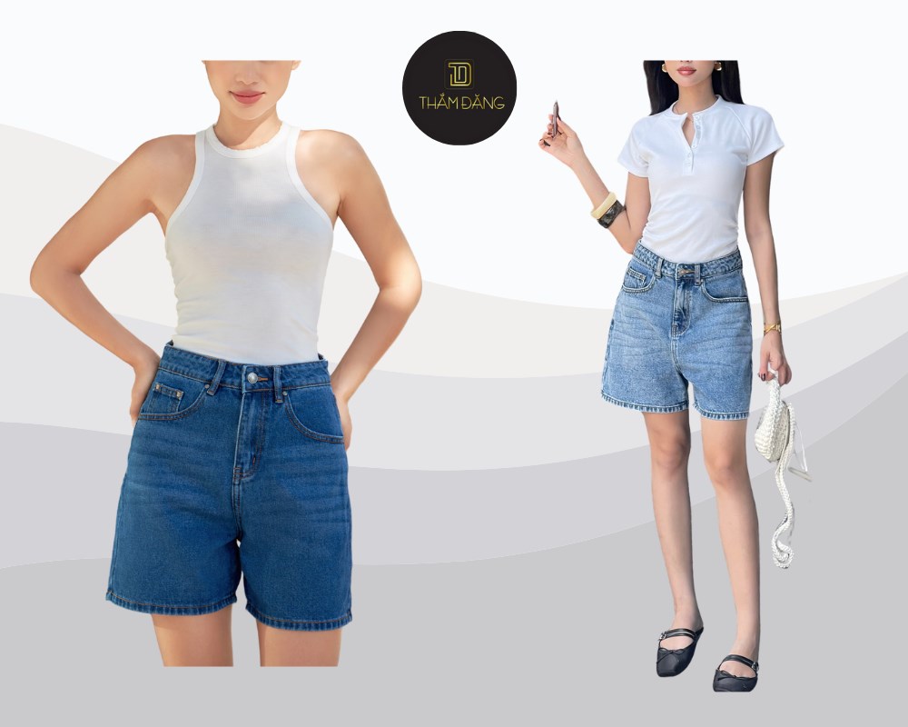 Với thiết kế cạp đặc biệt, chị em có thể tự tin hơn khi diện quần short jean nữ lưng cao