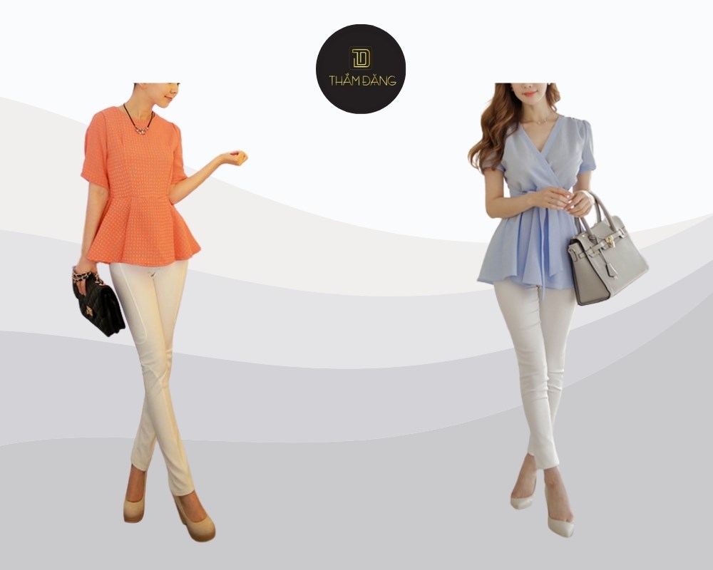 áo peplum phối quần skinny giúp che khuyết điểm hoàn hảo