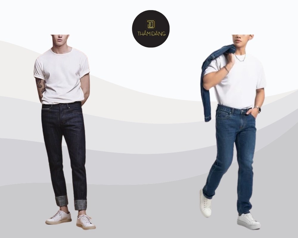 quần skinny phối áo thun tạo phong cách trẻ trung cho nam giới