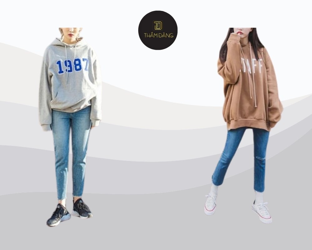 set đồ hoodie và quần skinny mang phong cách đường phố cá tính