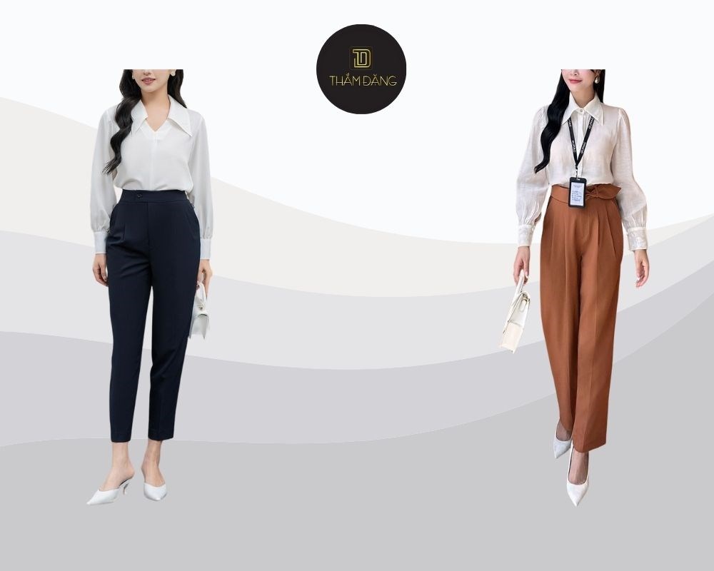 quần tây Hàn Quốc nữ dáng suông