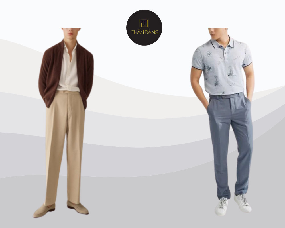 Lịch lãm sang trọng với quần tây xếp ly áo polo và áo vest chuẩn mực.