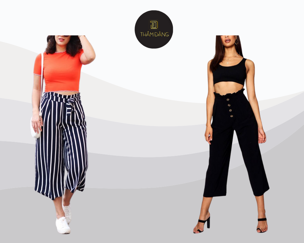 Tôn dáng tinh tế với áo ngắn và culottes cạp cao thanh lịch