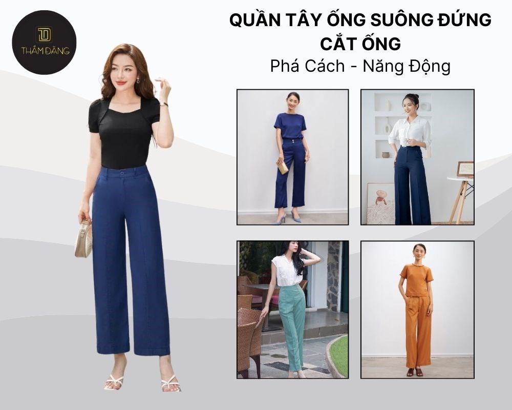 Thu hút mọi ánh nhìn cùng quần tây ống rộng đứng cắt ống