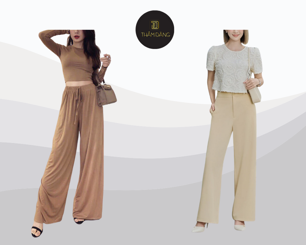 Phối croptop cùng quần tây ống rộng tôn dáng chuẩn thanh lịch.