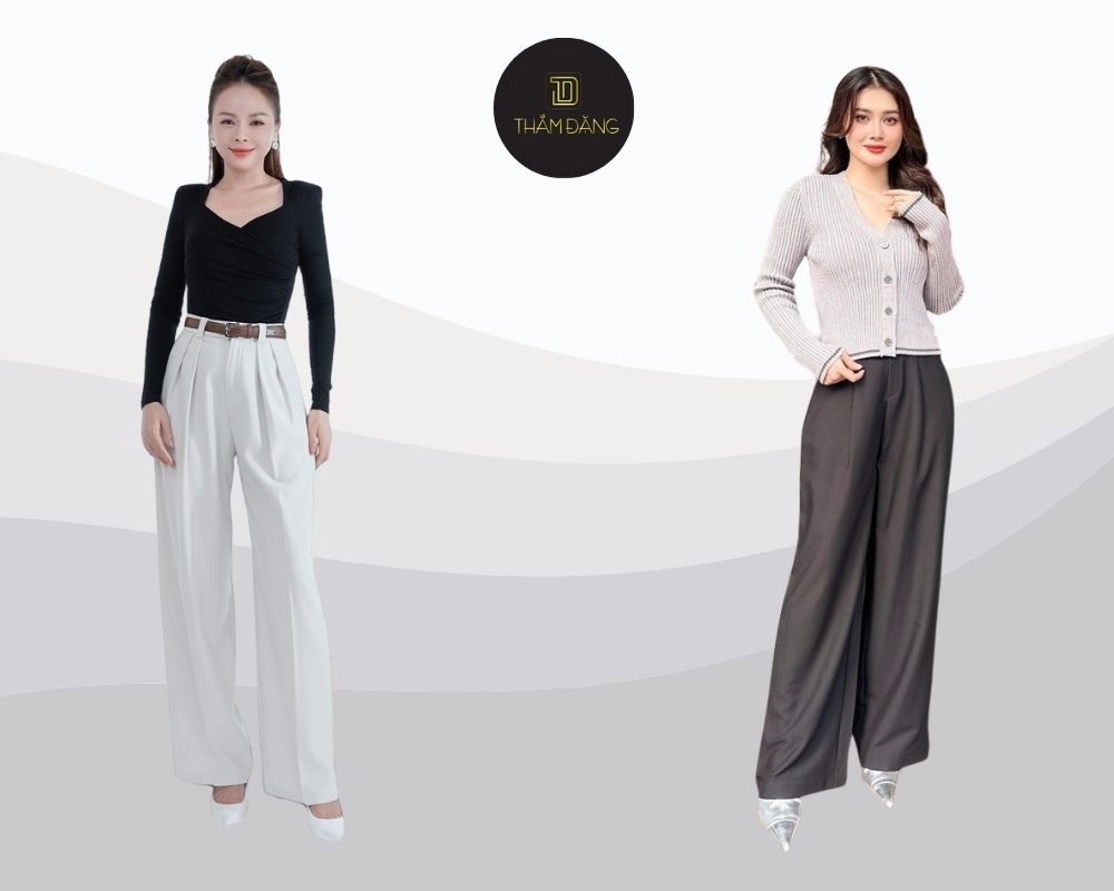 Quần tây ống rộng suông dành cho nữ mang phong cách phóng khoáng, thanh lịch và dễ chịu