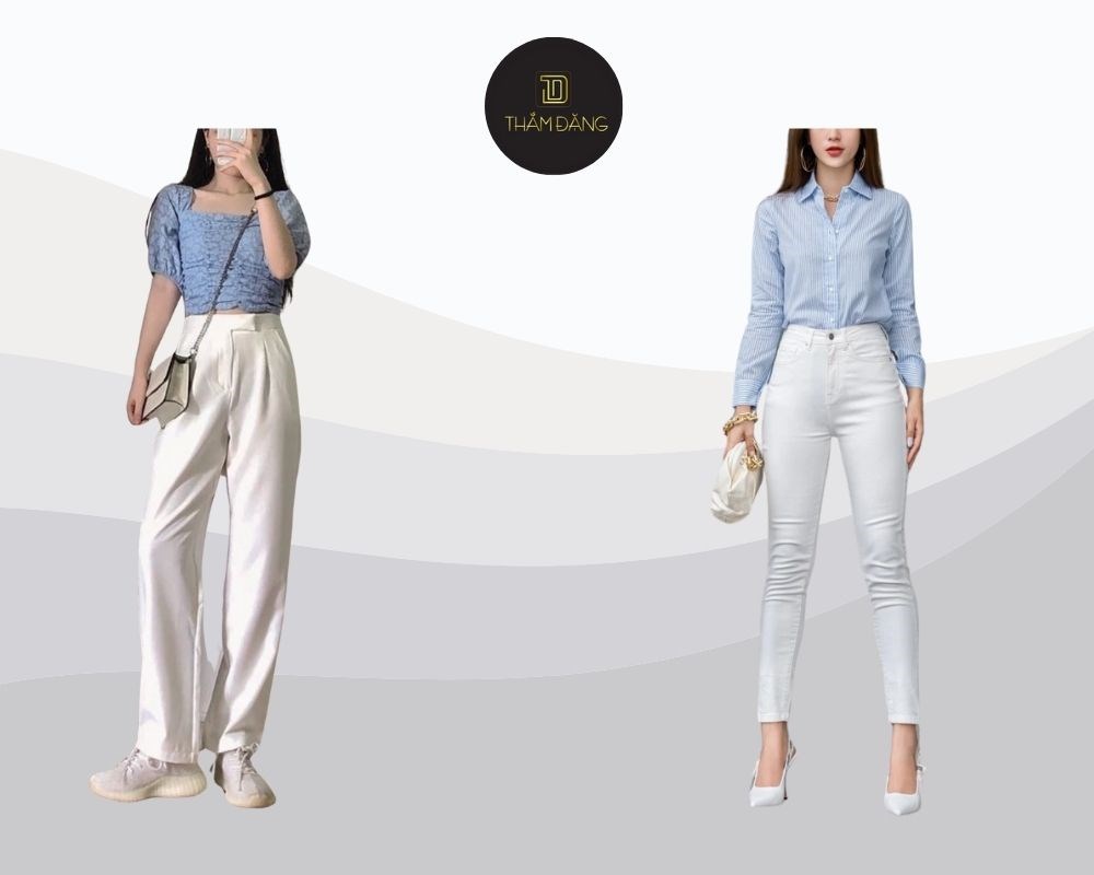 cách phối quần trắng với áo màu gì nữ đi chơi