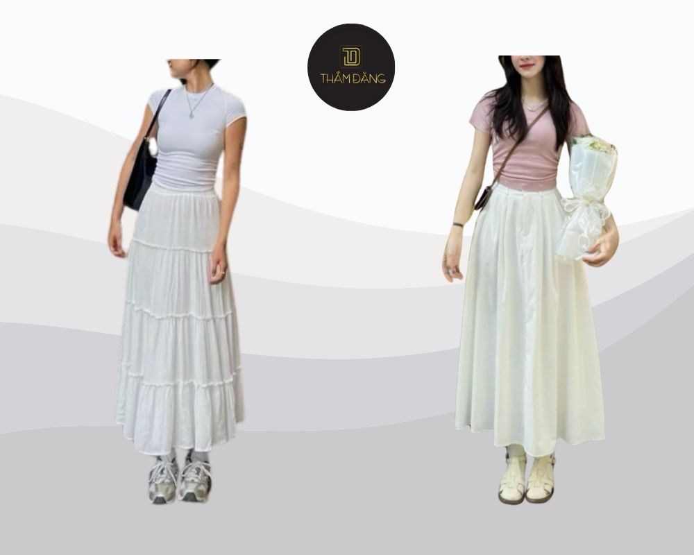 váy midi cho soft girl