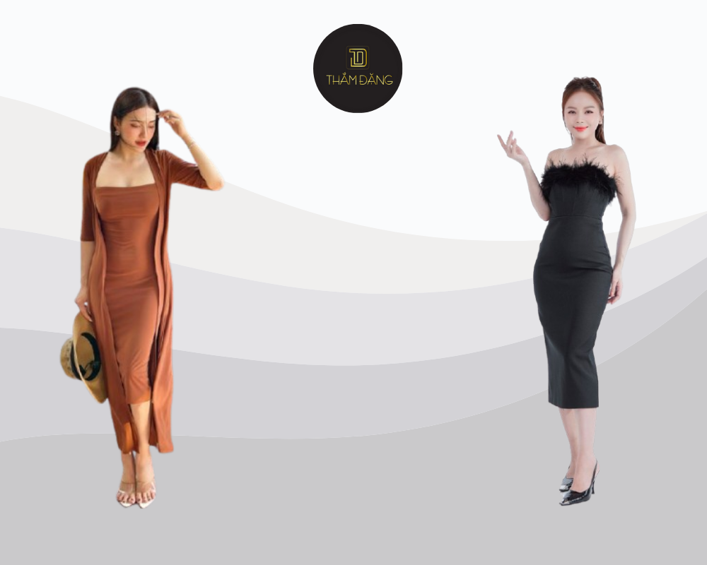 đầm ôm thời trang cho người lun 1m50