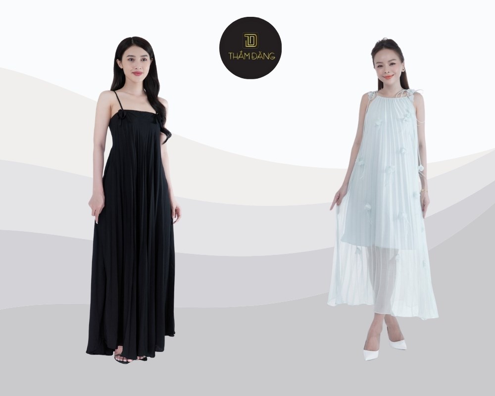 Váy liền (maxi, suông) - trang phục thích hợp đi máy bay, giúp tiết kiệm thời gian phối đồ, thoải mái và nữ tính